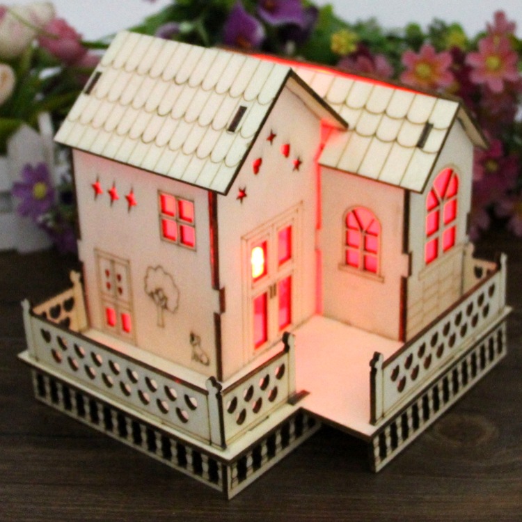 Mô hình nhà gỗ có đèn