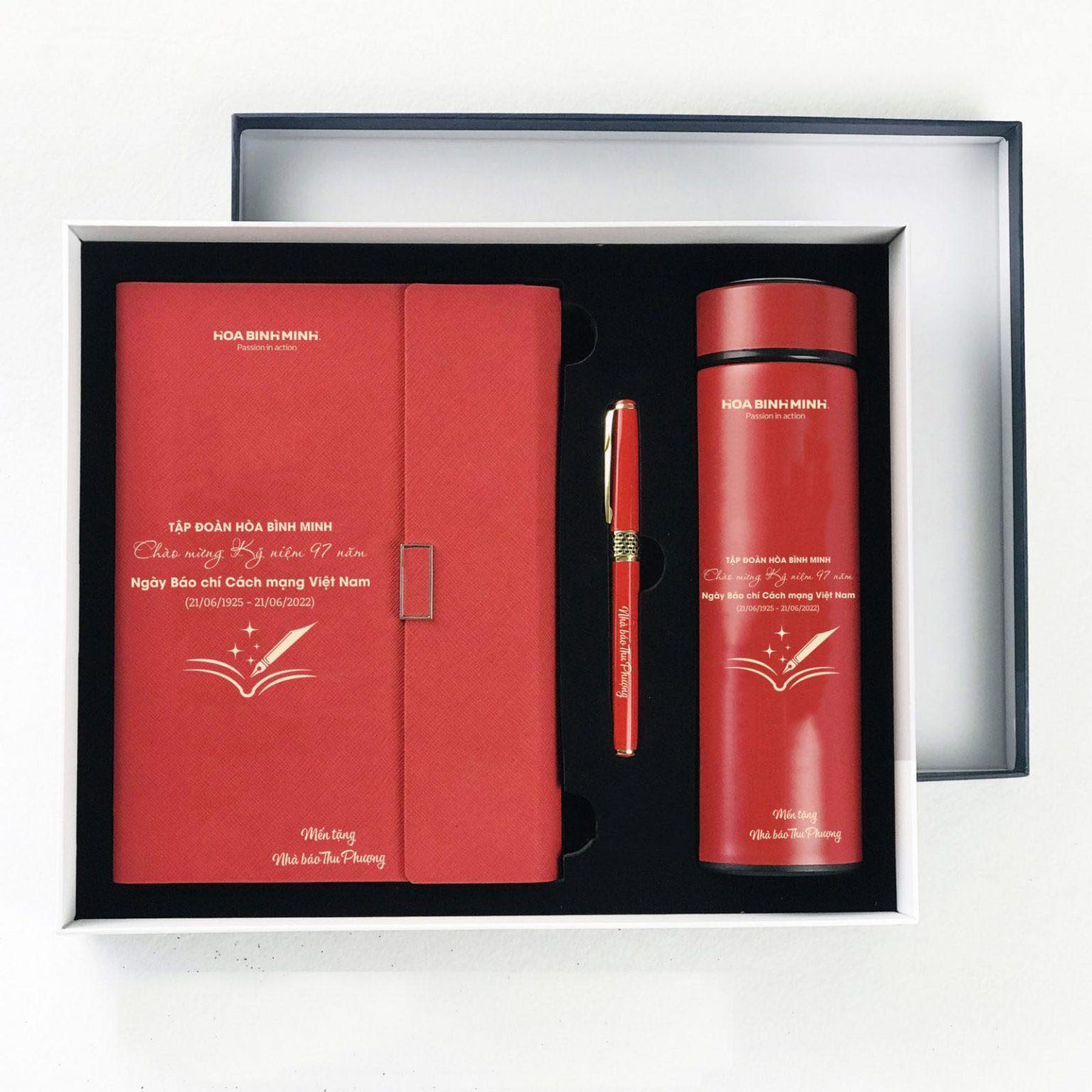 Bộ Giftset Sổ Tay Da & Bút Ký In Logo