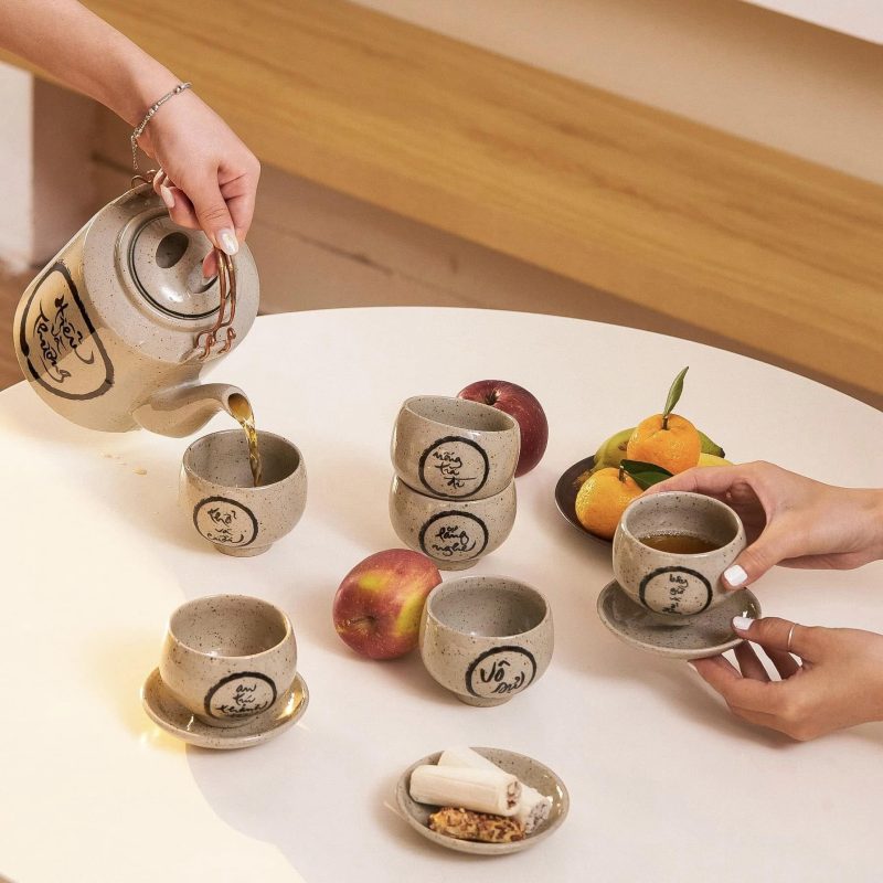 Giftset Trà & Bộ Ấm Chén Gốm Sứ In Logo