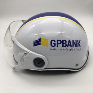 Mũ Bảo Hiểm Nửa Đầu Có Kính In Logo