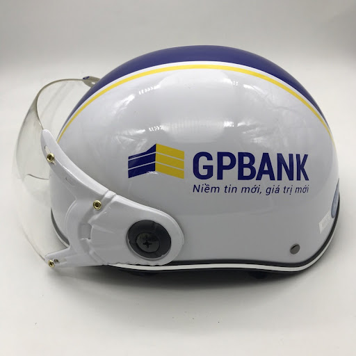 Mũ Bảo Hiểm Nửa Đầu Có Kính In Logo